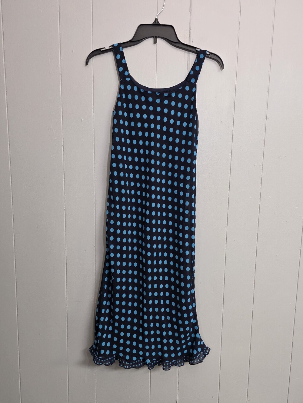 Petite Sophisticate Y2k Blue Polka Dot Dress Size XS